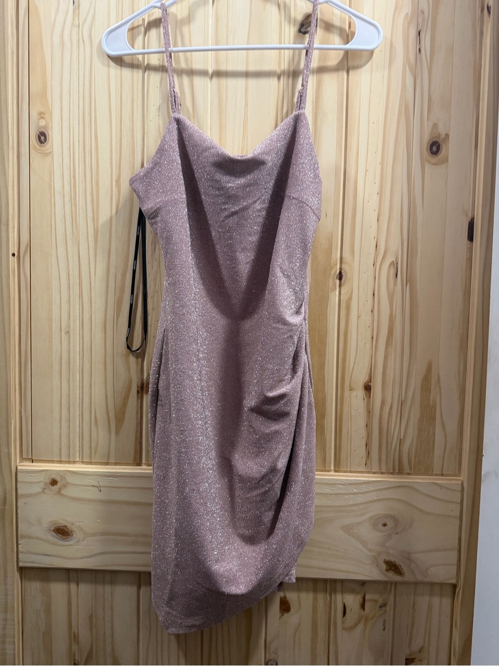 Forever 21 Sparkling Rose Gold Cowl Neck Midi Dress